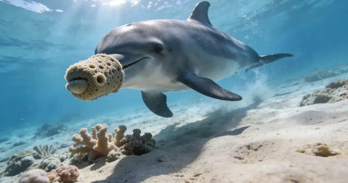 Cómo los delfines usan "esponjas caseras" para protegerse al buscar comida