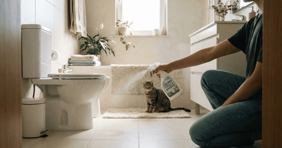 El truco casero de la abuela para eliminar el olor a orina de gato del baño (adiós a los químicos)