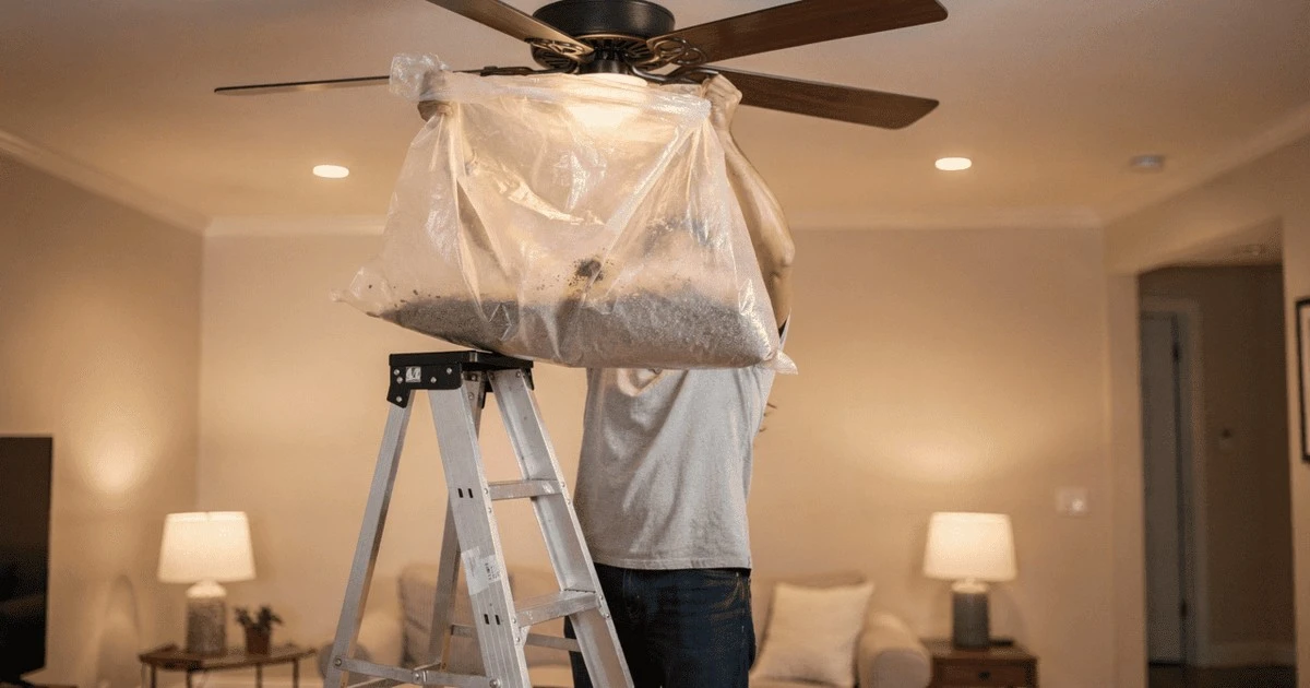 El truco del saco plástico para limpiar el ventilador sin dejar polvo en casa