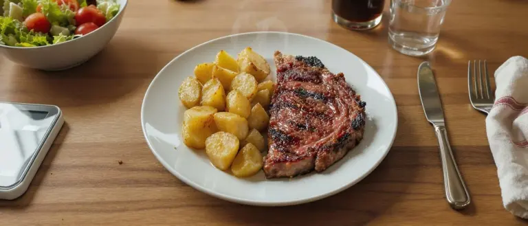¿Por qué los nutricionistas desaconsejan comer patatas con carne para almorzar?