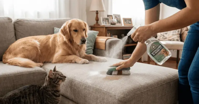 Bicarbonato y suavizante: la dupla secreta para un sofá sin olores ni rastro de mascotas