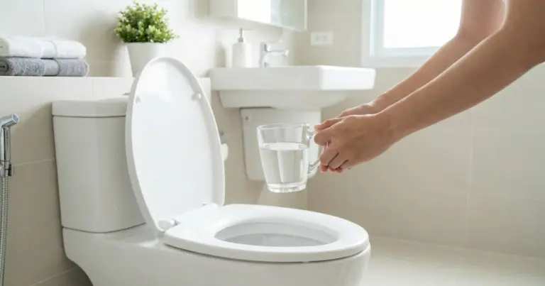 El truco del vaso de vinagre en el inodoro que deja tu baño reluciente sin químicos