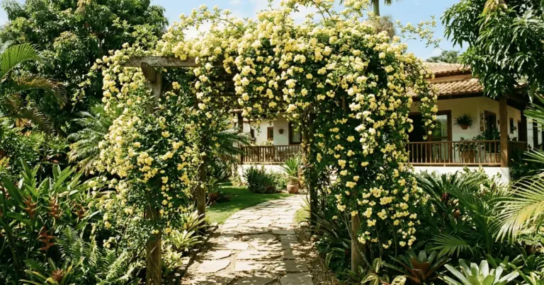 Rosa de Banksia: La enredadera amarilla que florece todo el año y requiere cuidados mínimos